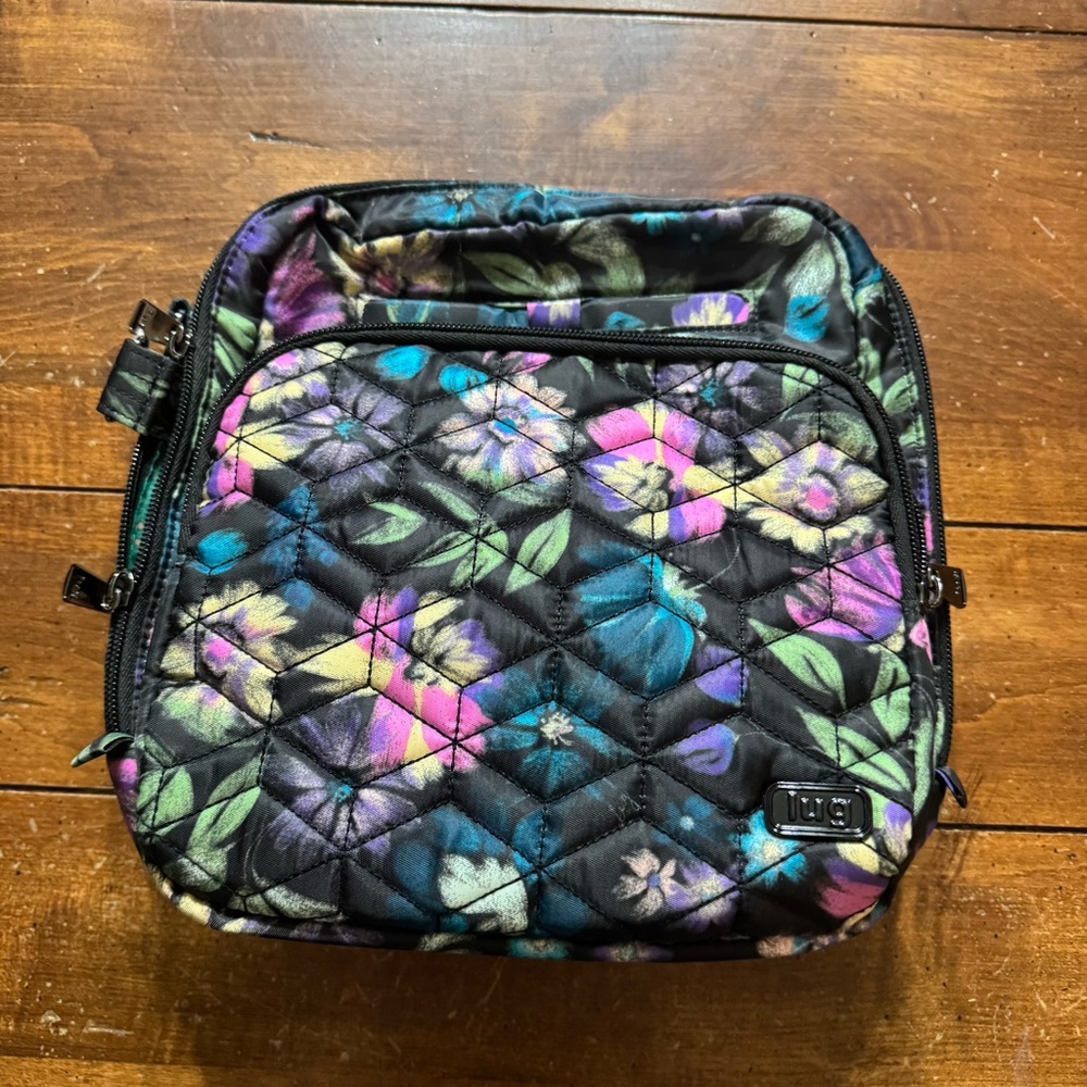 Lug Floral on Black Crossbody Bag